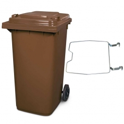 Müllbehälter, 240 Liter, gelb, mit Klemmring, Müllgroßbehälter (MGB)  60-360 Liter, System-Mülltonnen, Abfall- und Wertstoff, Umwelt