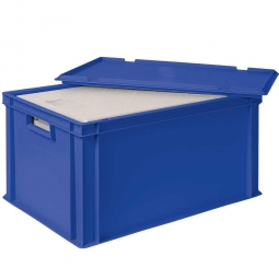 EPS-Thermobox in Eurobox mit Deckel, LxBxH 600x400x320 mm, blau