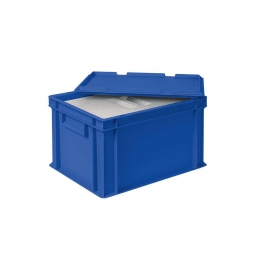 EPS-Thermobox in Eurobox mit Deckel, LxBxH 400x300x235 mm, blau