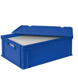 EPS-Thermobox in Eurobox mit Deckel, LxBxH 600x400x220 mm, blau