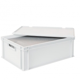 EPS-Thermobox in Eurobox mit Deckel, LxBxH 600x400x220 mm, weiß